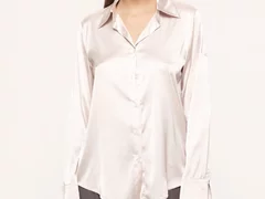 Camasa din satin cu croiala lejera Margaret